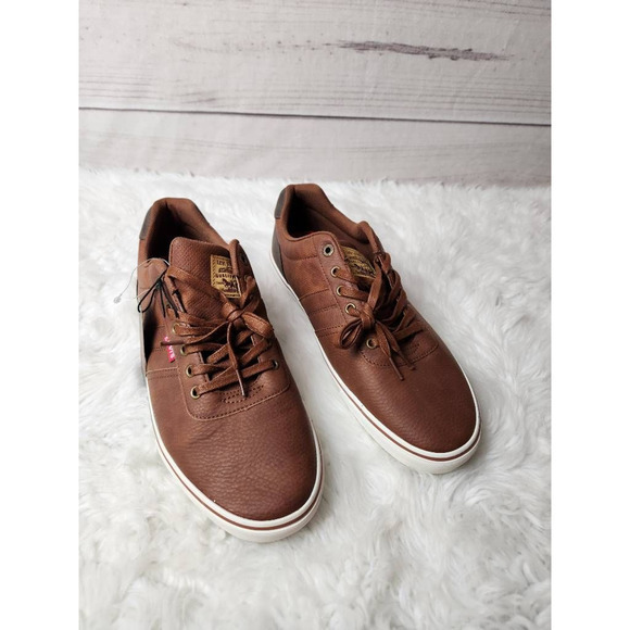 Levis‎ Mens Miles Fashion Sneakers Brown Lace Up Color Block Round Toe 13 New - Picture 1 of 6